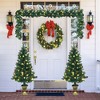 Costway 4pcs Pre-lit Christmas Decoration Set w/ Garland Wreath & Entrance Trees - 3 of 4