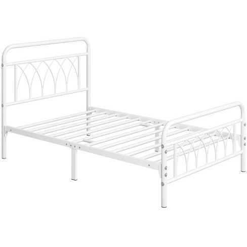 Yaheetech Metal Platform Bed Frame With Petal Accented Headboard And ...