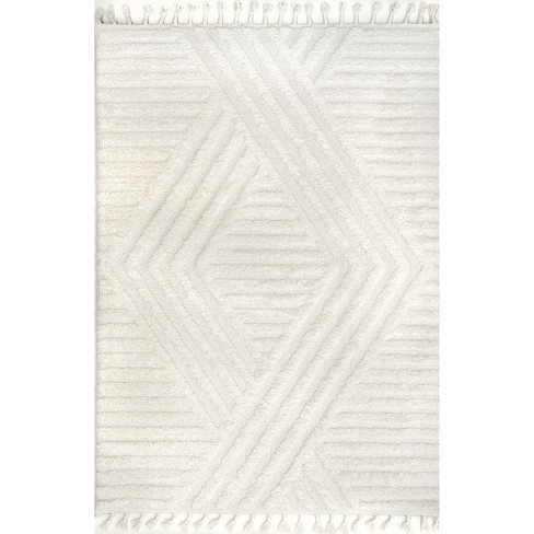 White Solid Loomed Area Rug 9'x12' - Nuloom : Target