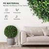 24 Inch Artificial Topiary Boxwood/Pine Ball Trees Outdoor – Set of 2 UV Resistant Faux Boxwood/Pine Topiary, Fake Potted Shrubs Evergreen - 3 of 4