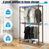 Homdox Heavy Duty Rolling Garment Rack Double Rod with Shelves Portable Clothes Rack Lockable Wheels 450LBS Black - 2 of 4