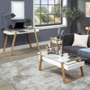Breighton Home Oslo Sundance Desk White: Mid-Century Modern, Glass Surface, MDF Frame, Open Shelf - 4 of 4