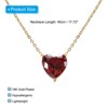 Unique Bargains Women's Birthstone Cubic Zirconia 18K Gold Plated Heart Necklace 17.7" - 2 of 4