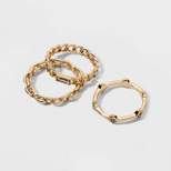 Frozen Chain and Cubic Zirconia Ring Set 3pc - A New Day™ Gold