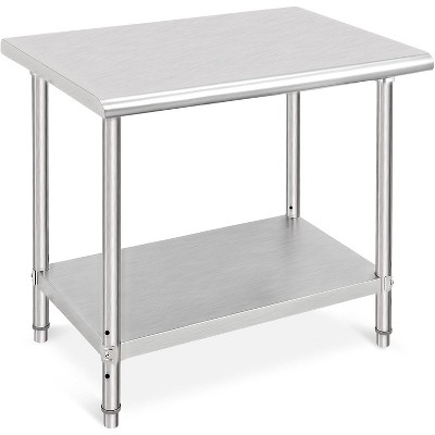 Stainless Steel Work Table–Adjustable Utility Kitchen Cart with Backsplash,Heavy Duty Equipment