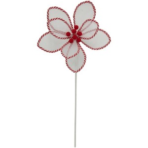 Northlight 22" Candy Cane Poinsettia Christmas Stem Spray - 1 of 4