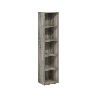 HOMLUX 5-Tier Cube Bookcase Bookshelf Storage Organizer Living Room, Bedroom, Kids Room, Gray
