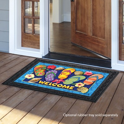 Colorful Paradise Flip Flops 24" x 15" Rubber Outdoor Doormat