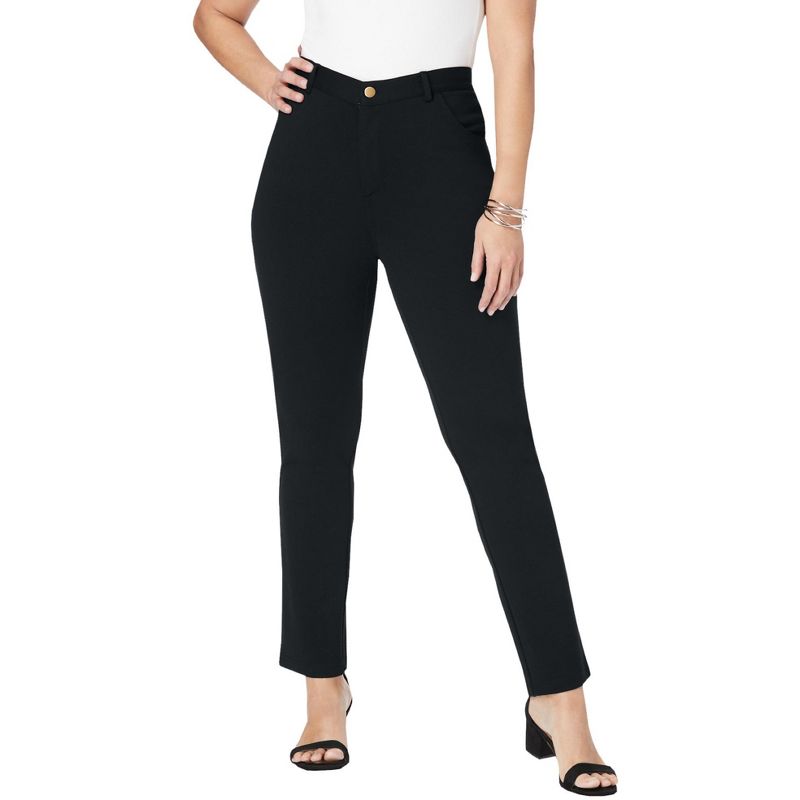 Jessica London Women's Plus Size Ponte 5-Pocket Pant, 1 of 2