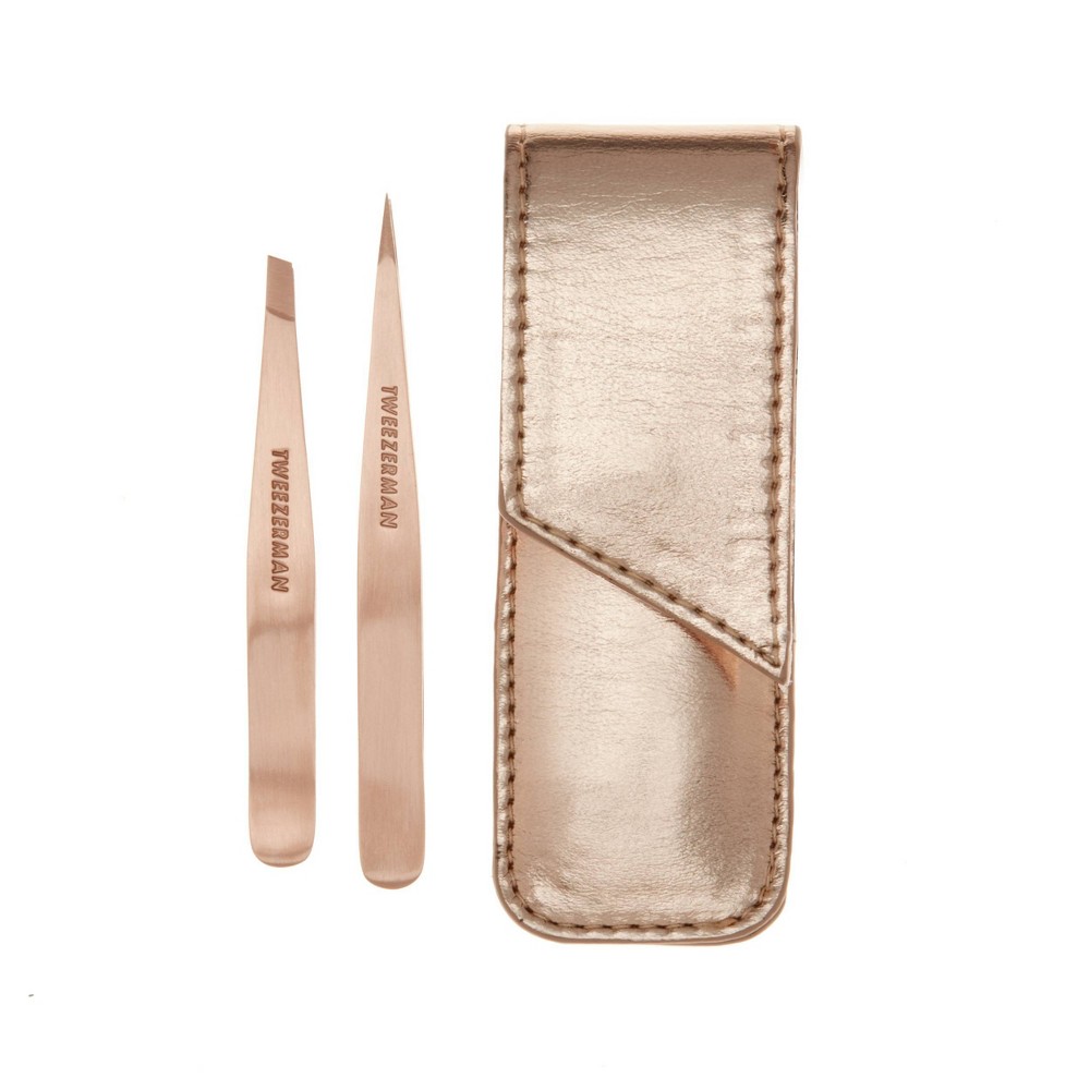 Tweezerman Petite Tweezer Set - Rose Gold: Stainless Steel, Travel Size