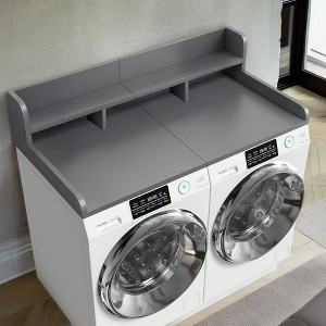FONTOI 54"x27.5" Washer Dryer Countertop Laundry Organizer with Non-slip Pads Double Layer Storage for Laundry Room Bathroom, Gray, 27.5"*12"*54" - 1 of 4