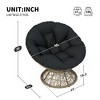 TOAOTBNBO 360° Swivel Accent Chair with Fabric Cushion, Modern Armless Chair for Sleeping Ergonomic Wicker Chair with Capacity Steel Frame, Black - 3 of 4