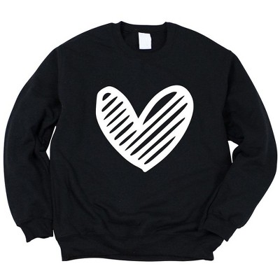 Simply Sage Market Women's Graphic Sweatshirt Heart Scribble