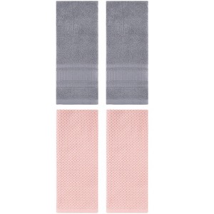 REGALWOVEN 4 Pcs Cotton Soft Absorbent Waffle Hand Towel for Bathroom - 1 of 4