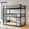 Twin Over Twin Over Twin Bunk Bed with Safety Guardrails - 2 of 4