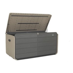 Okak 160/200/260 Gallon All-Weather Patio Storage Box, Resin Deck Boxes with Side Handles and Lockable Lid for Garden Tools, Patio Furniture - 1 of 4