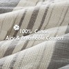 AENKYO Full/Queen Cotton Blend Comforter Set, 3-Piece Boho Striped Duvet with Mixed Waffle Weave, Oversized All-Season - 4 of 4