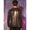 INSPIRE CHIC Men's Crew Neck Long Sleeves Party Clubwear Sparkly Sequins T-Shirt - 3 of 4