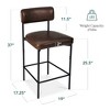 Best Choice Products Set of 3 Faux Leather Counter Stools for Kitchen Island and Dining w/ Metal Frame - 2 of 4