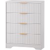Chest of Drawers, Fluted Dresser for Bedroom with 4 Drawers, 38.6" Tall Modern Dresser with Gold Metal Handles, Living Room, Hallway, Closet, Nursery - 3 of 4