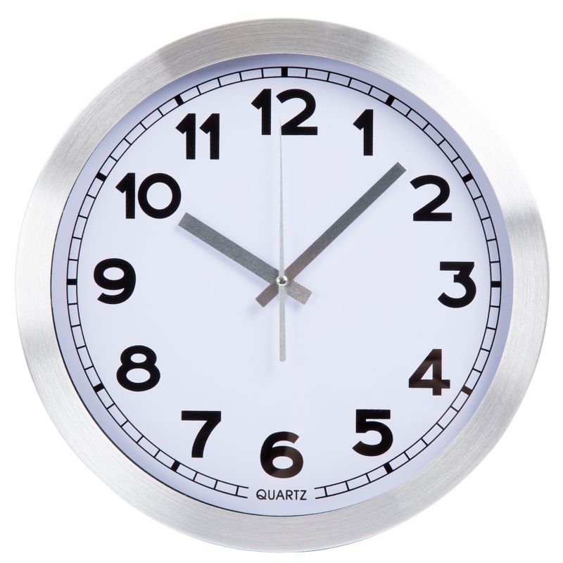 Everyday Home 12 Inch Brushed Aluminum Wall Clock, 3 of 5