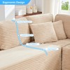 Mjkone Corduroy 141'' Deep Seat Modular Sectional Sofa, Modern 8-Seater U-Shape Sofa Couch with Moveable Ottoman - 4 of 4
