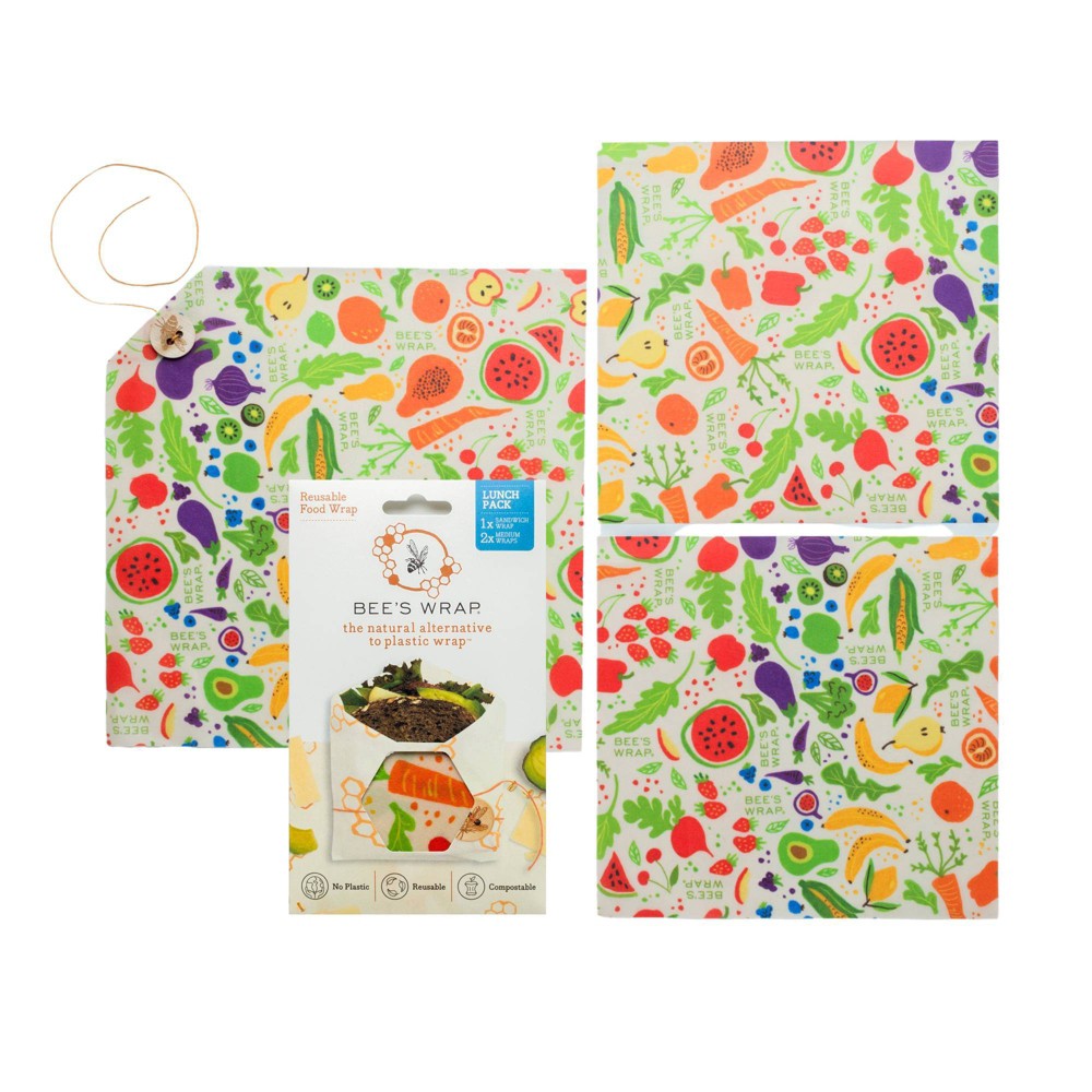 Bee's Wrap Standard Beeswax Compostable Lunch Wraps - 3ct