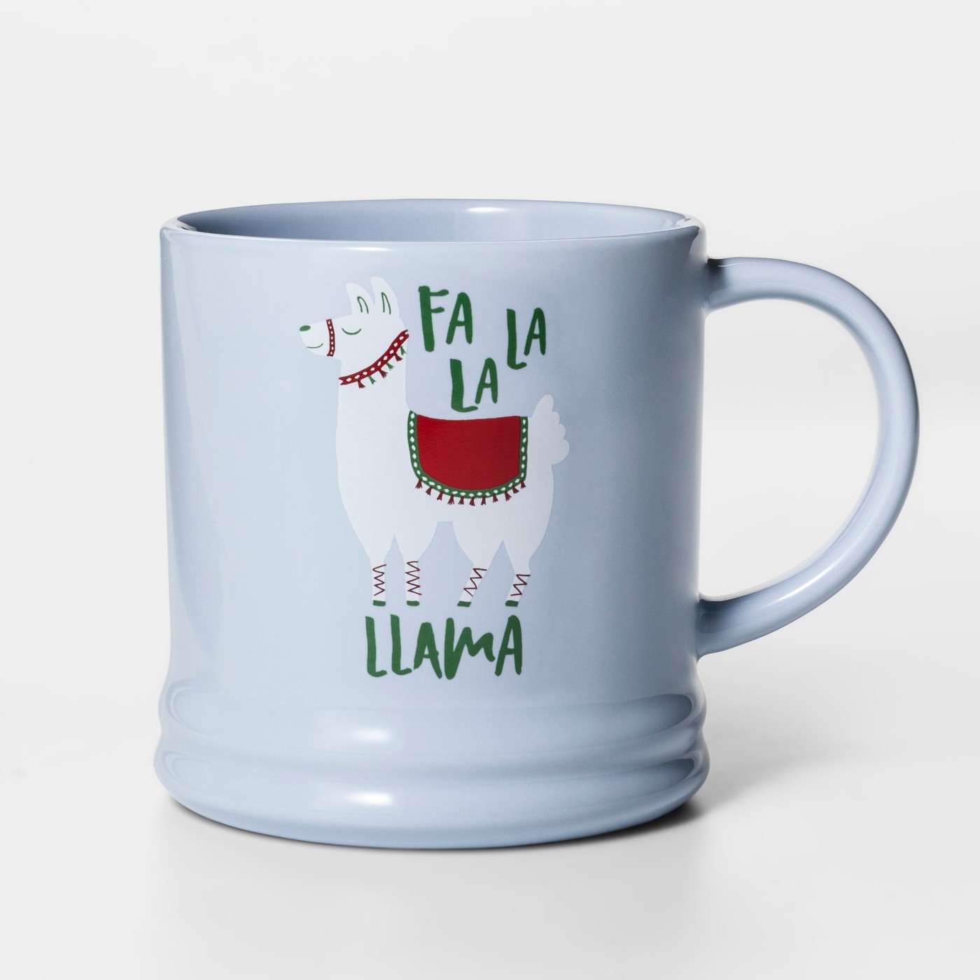 16oz Porcelain Fa La La Llama Mug Blue - Thresholdâ„¢ - image 1 of 1