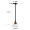 LNC Integration 1-Lights 7.5" Farmhouse Schoolhouse Pendant  Lights, Gray Wood Grain with Clear Glass Shade - 3 of 4