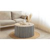 32'' Tree Stump Drum Coffee Table,Wood Modern Accent Table for Living Room or Lounge-Baofuwish - 3 of 4