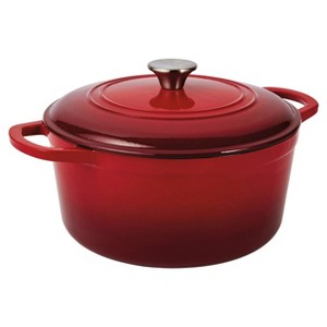 Gibson Our Table 6 Quart Enameled Cast Iron Dutch Oven With Lid In Red - 1 of 4