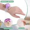 Unique Bargains Wrist Corsage Artificial Flower Elastic Band Fabric Wrist Corsage Bracelet - 2 of 4