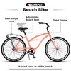 Garvee 26 Inch Cruiser Bike for Men Women, Single Speed Drivetrain Steel Frame Mountain Bike for Beach Camping Picnic (Pink) - 3 of 4