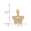 Black Bow Jewelry 14k Yellow Gold Polished Filigree Butterfly Pendant, 12mm - 4 of 4