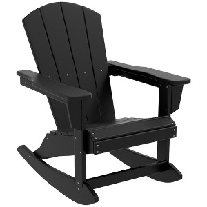 Aghana Digitals HDPE Adirondack Rocker: Weatherproof Outdoor Chair with Curved Back, Wide Arms & - 1 of 4
