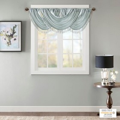 Stylish Waterfall Window Panel, Rich Sheen Fabric and Elegant Tassel Trim fits Lux Room Decor for All Season