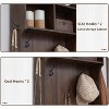 OKD 23″ Wide Hall Tree with 6 Shoe Cubbies & 5 Coat Hooks, Farmhouse Entryway Hutch with adjustable shelves - 4 of 4