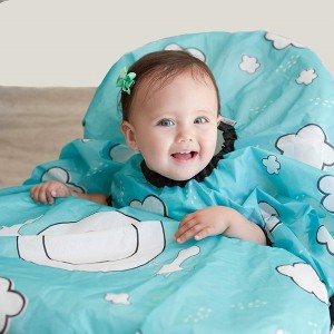 Grabease Allover Waterproof Bib for Self-Feeding Infants and Toddlers, Machine Washable, Ages 6-24 Months, Teal - 1 of 4