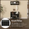 Kumasinova Entryway Bench with Hooks,Shoe Bench with Shelves,Hall Tree Storage Bench with Wall Mounted Coat Rack,Entryway Organizer for Foyer,Black - 3 of 4