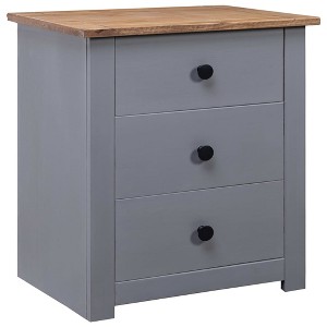 vidaXL Bedside Cabinet Gray 18.1 in.x15.7 in.x22.4 in. Pinewood Panama Range - 1 of 4