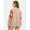 EXLURA Women's Oversized V Neck Henley Shirt Patchwork Color Block Sweatshirt Long Sleeve Button Pullover Tunic Tops - 3 of 4