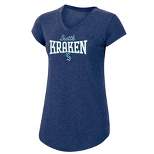 NHL Seattle Kraken Women's Short Sleeve Heather V-Neck T-Shirt