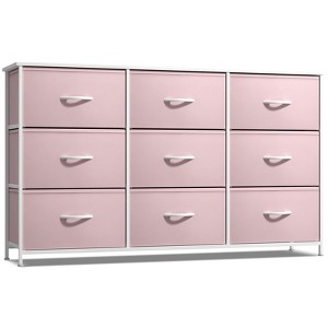 Sorbus 9 Drawers Dresser- Storage Unit with Steel Frame, Wood Top, Fabric Bins - for Bedroom, Closet, Office and more - 1 of 4