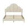 NicBex Queen Upholstered Bed Frame with Elegant Petal Shape Headboard,Platform Bed Frame with Solid Wood Slats Support,Noise-Free,Easy Assembly - 4 of 4
