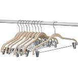 10-pack Velvet Hanger - Ultra-Thin Ivory Hangers with Clips - Non-slip Hangers for Skirts and Pants - Homeitusa