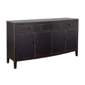 Treasure Trove Accents 4 Door Three Drawer Credenza Gibson: Vintage Style, Antique Copper Hardware - 1 of 4