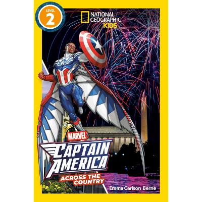 Marvel's Captain America Across the Country (National Geographic Kids Readers, Level 2) - (National Geographic Readers) by  Emma Berne (Paperback)