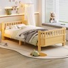 Lycvki Wood Platform Bed with Safety Guardrails and Detachable Fence - 3 of 4
