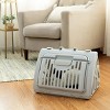 Foldable Plastic Travel Cat Carrier, Gray, One Size - 2 of 4