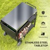 Outdoor Bar Cart Grill Table with Stainless Steel Tabletop, Wheeled Outdoor Serving Cart Prep Table with Storage - 4 of 4